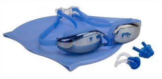 Набор для плавания (шапочка, очки, зажим для носа, беруши) SF 0303