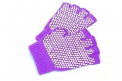 Перчатки противоскользящие для занятий йогой, фиолетовый SF 0208