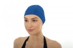 Шапочка для плавания текстильная покрытая ПУ, синяя SF 0367