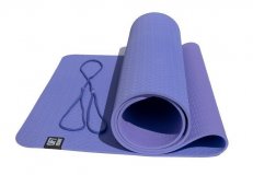 Коврик для йоги 6 мм двуслойный TPE фиолетово-сиреневый, арт. FT-YGM6-2TPE-1
