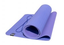 Коврик для йоги 6 мм двуслойный TPE фиолетово-сиреневый, арт. FT-YGM6-2TPE-1